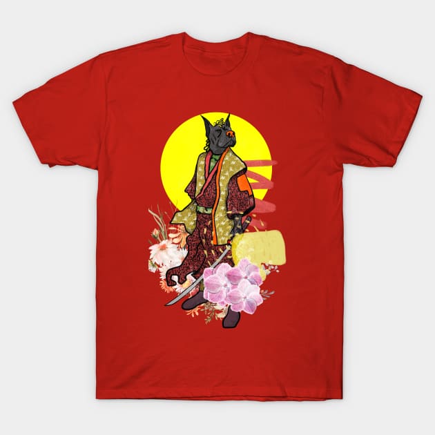 dog  samurai warriors  with sword T-Shirt by Brotherconk